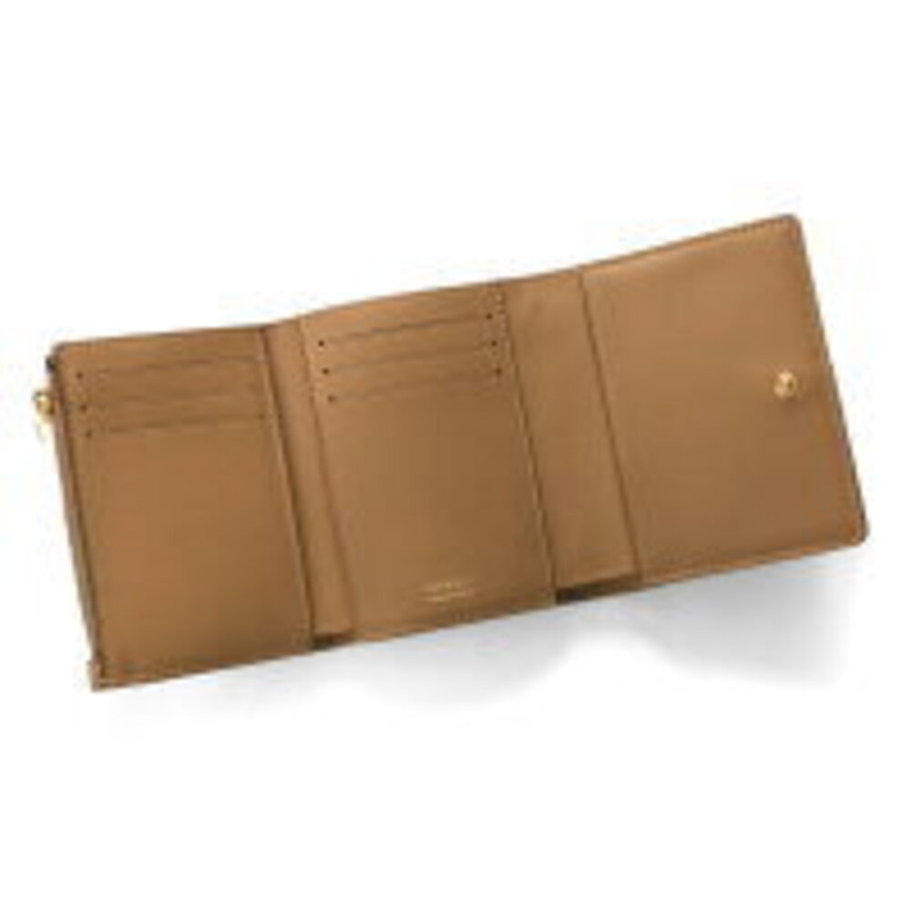 Burberry Wallet Check Compact Camel Brown Lola Beige Trifold Quilted - Picture 4 of 5